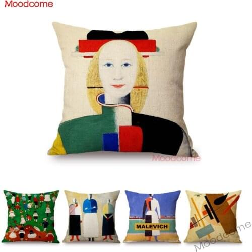 Russian Abstract Art Kazimir Malevich Cubism Painting Modern Art Home Decorative Sofa Pillow Case Nordic Linen Cushion Covers