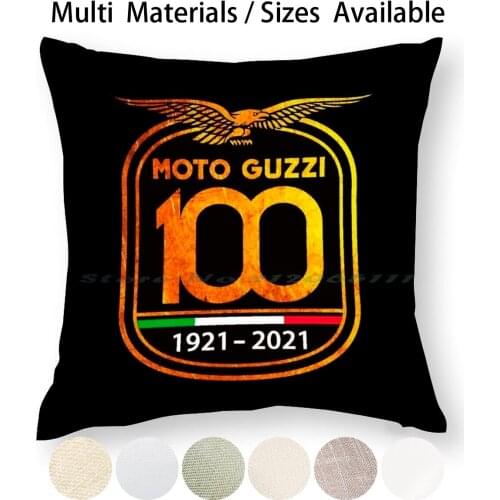Anniversary 100th Moto Guzzi Pillow Case Throw Pillow Cover Cotton Linen Flax Moto Guzzi Logo 100th Moto Guzzi Anniversary