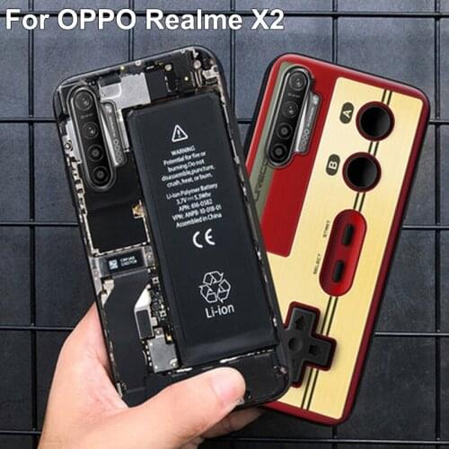For Oppo Realme X2 case RealmeX2 back cover retro Painted soft silicone TPU bumper phone cases For Oppo Realme X 2 fundas case