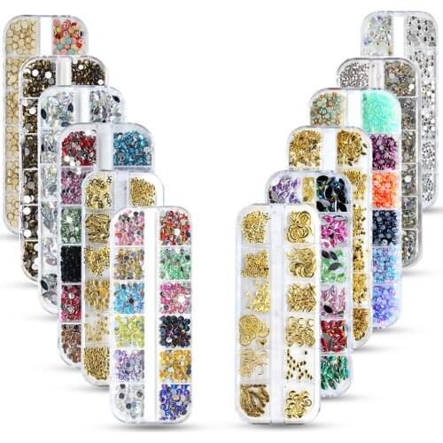 DIY Glitter Nail Art Rhinestone Sequins Decoration Manicure Tips Nail Decoration Glitter 3D rhinestones for nails decoraciones