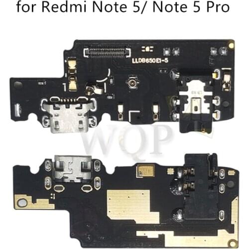 For Xiaomi Redmi Note 5 Pro USB Charger Port Dock Connector PCB Board Ribbon Flex Cable + Headphone Jack Audio Earphone Parts