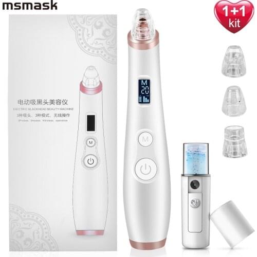 Electric Facial Pore Cleaner Exfoliator Face Blackhead Remover Acne Vacuum Deep Cleansing Suction Machine Nano Sprayer Steamer