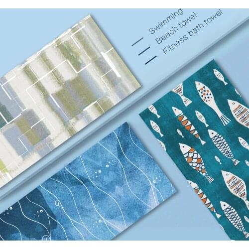 Good Quality Sea Fish Pattern Summer Beach Towel Microfiber Printed Bath Towels Drying Quicky-Dry Microfiber Towel 2021