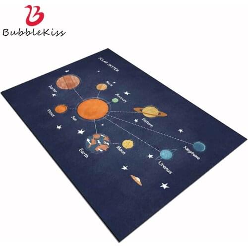 Bubble Kiss Creative Design Carpet Cartoon Planet Universe Solar System Soft Rug Kids Bedroom Area Rug Living Room Decor Carpet