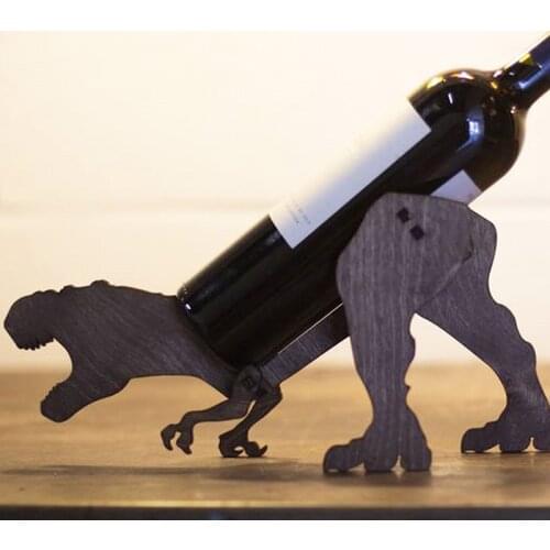 Creative Bottle Rack Self-assembly Wooden Dinosaur Model Wine Rack Champagne Stand Art Wine Rack Wine Collection Accessories