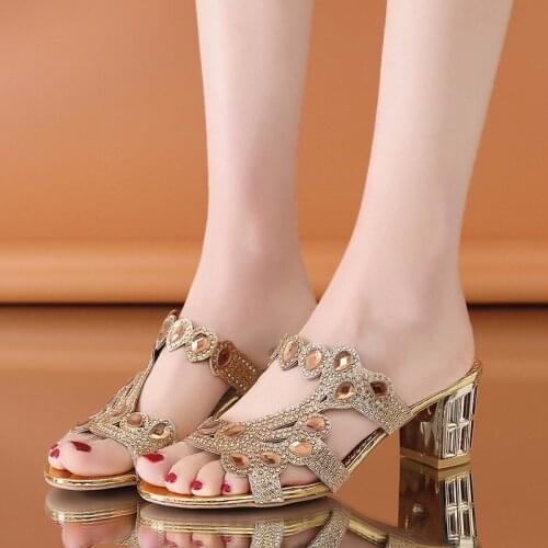 LLOGAI 2021 New Women Cute Sweet Blue Crystal Peep Toe High Heel Shoes Sandals Ladies Classic Summer High Heels Party Shoes