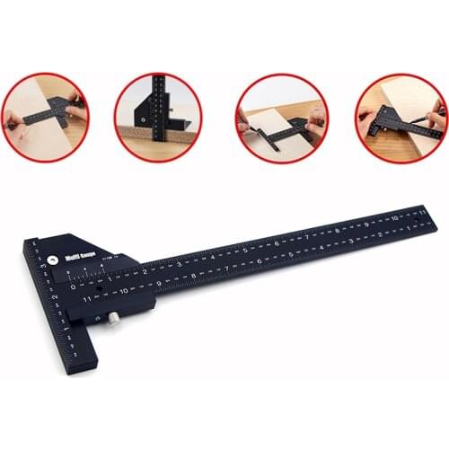 Woodworking Scribe 300mm multifunction Aluminum alloy T ruler Scribing Measuring Tools Marking Gauge Woodworking tools