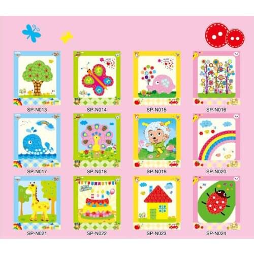 Fashion Kids Child DIY Button Stickers Picture toys Handmade Painting Drawing Craft Kit juguetes Random игрушки для детей