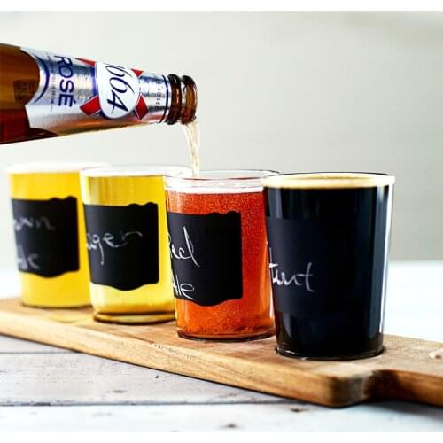 Craft Beer Mug Set Trumpet with Wooden Tray Home Creative Glass Cup Water Cup Personality Graffiti1 Tray 4 Cups