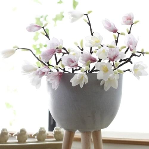 New Artificial Magnolia Silk Fake Flower Branch Fleur Artificielle Flores Arrange Table Wedding Home Decor Party accessory