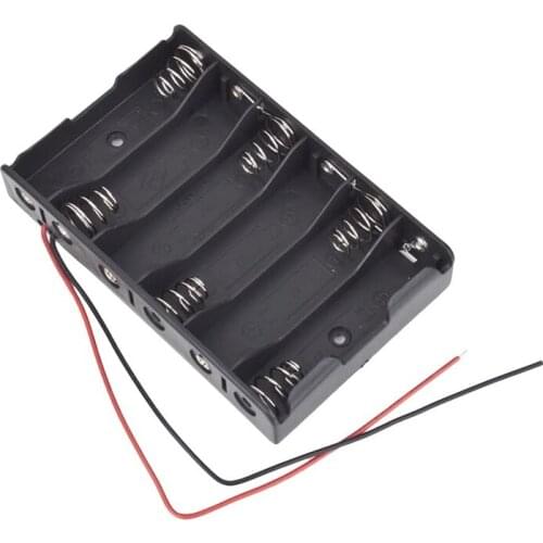 New 6 x 1.5V AA 2A CELL Battery Batteries Holder Storage Box 9V Case With Lead Wire