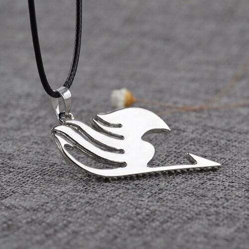 New Style Fashion Anime Charm Fairy Tail cosplay necklace Pendant Necklace Leather Rope Jewelry For Men And Women Gifts