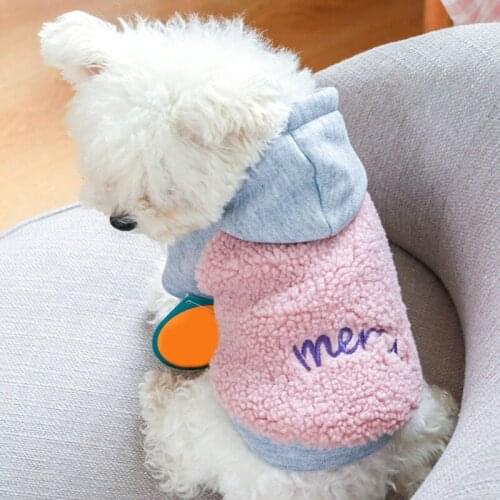 Lamb Wool Dog Clothes Korean Puppy Cat Hoodies Small Medium Dogs Coat Warm Pet Clothes For Chihuahua Sweatshirt Puppy Pullover