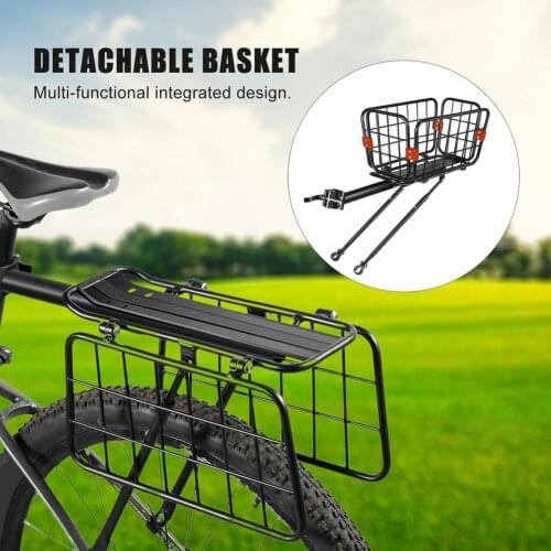 18L Bicycle Rack Solid Adjustable Detachable Basket Bicycle Luggage Cargo Rack Bike Accessories For Daily Travel Shopping
