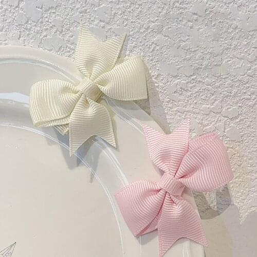 Solid Color Girls Bow Hair Clip Hair bands Grosgrain Ribbon Hair accessories Kids Hairpin Headware cartoon Hairpin Headdress