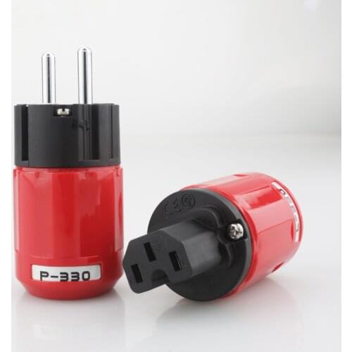 Pair Audiocrast Audio Grade Rhodium Plated EU Schuko AC Power Plug+ IEC Connector Plug DIY Power Cord