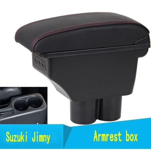 For Suzuki JIMNY armrest box USB Charging heighten Double layer central Store content cup holder ashtray accessories 2008-2018