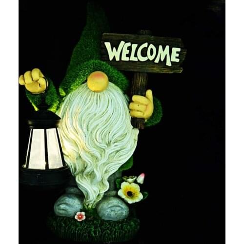 Garden Decor Ornaments Garden Dwarf Statue - Resin Dwarf Statue Carrying Magic Ball And Solar Led Light Outdoor Crafts
