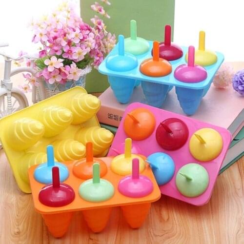 DIY 6 Cell Frozen Ice Lolly Cream Juice Maker Pop Mould Popsicle Yogurt Icebox