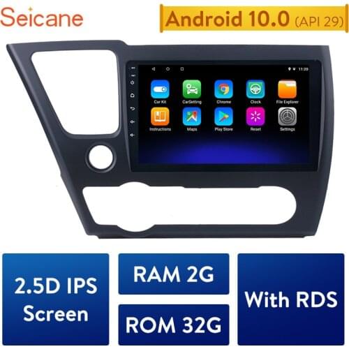Seicane For 2014 2015 2016 2017 HONDA CIVIC auto stereo unit multimedia 9" Quad-core Android 10.0 HD Touchscreen GPS Navigation