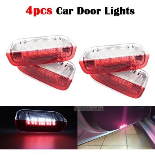 4Pcs Car Door Warning Lights Welcome Projector Lamps For VW Passat B6 B7 CC Golf 6 7 Jetta MK5 MK6 Tiguan Scirocco Superb EOS