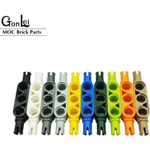 10Pcs/lot High-Tech Beam Special 1x3 Thick with 2 Friction Ridges Pins Connectors MOC Building Blocks Bricks DIY Toys fit 32523