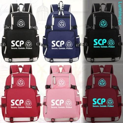 SCP Special Containment Procedures Luminous Backpack Bag Luminous Student Bookbag Rucksack Student Schoolbag Bag Travel