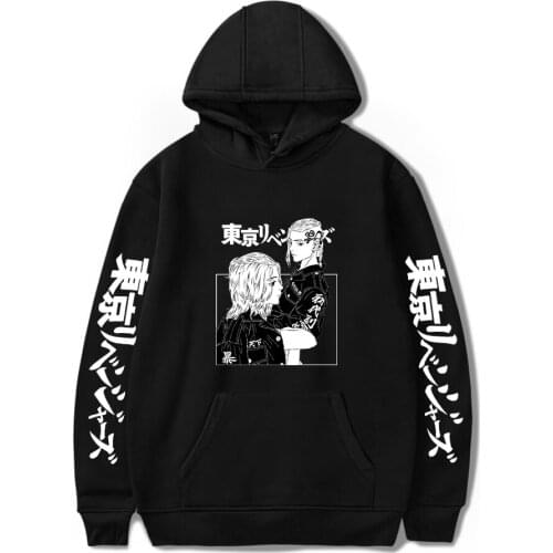 New Black Hooded Anime Tokyo Revengers Hoodies Men Women Sweatshirts Unisex Tracksuits Fashion Autumn Boys Girls Pullovers Tops