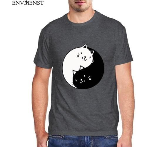 Funny t shirt Taichi Cat Yinyang Kongfu Cute Funny Cat Lover Mens Shirt Short Sleeve Unisex High Quality Cotton Novelty T-Shirt