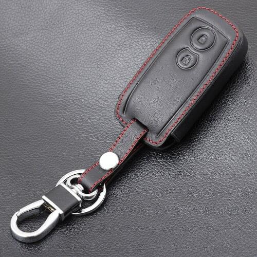 Genuine Leather key fob cover case protect skin shell holder for SUZUKI Swift Sport SX4 SCORSS grand vitara smart keyless