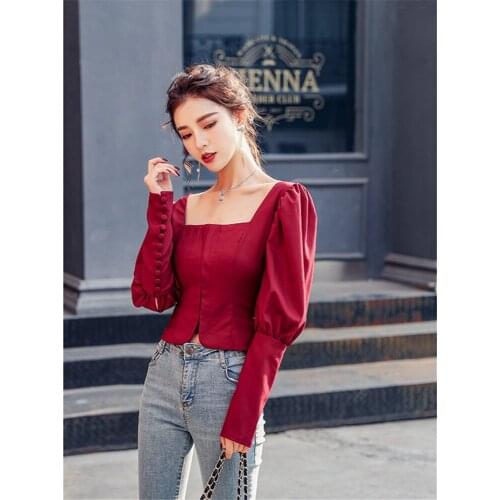 Blusa Real Hot Sale Plus Size Zanzea Blouse Korean Vadim Women Tops Shirt Temperament Slim Fit Puff Sleeve Slimming Top