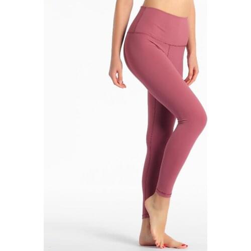 Women Tight Sports 7/8 pants Sexy Yoga Tummy Control Leggings 4 Way Stretch Fabric Non See Through Quality GYM high waist pants