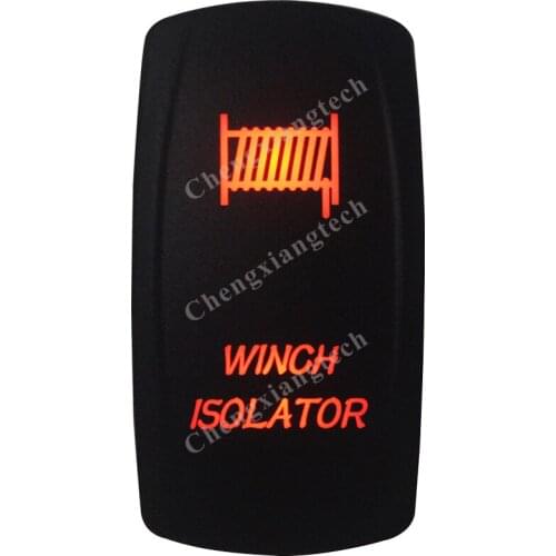DC12V 24V WINCH ISOLATOR Rocker Switch AMBER Led lamp 5 Pin ON/OFF SPST Marine Grade Waterproof