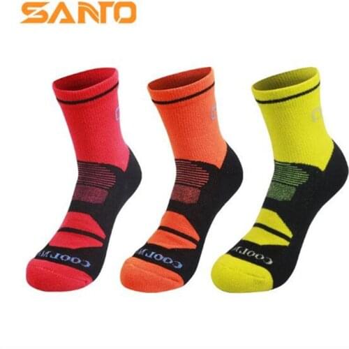 2 Pairs Coolmax Running Marathon Quick Dry Men Women Sports Socks Outdoor Climbing Hiking Socks SANTO S055