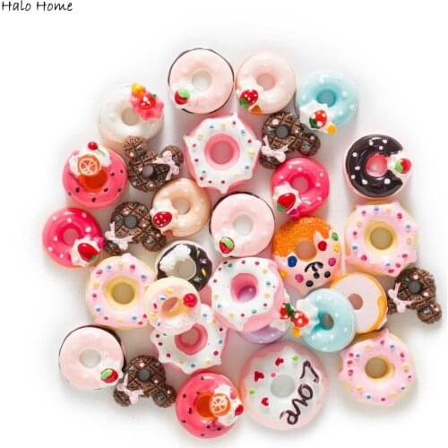 20pcs Mixed Donut Series Planar Resin Flatback Cabochon Apparel Jewelry DIY Phone Case Scrapbooking Craft Decor 10-20mm