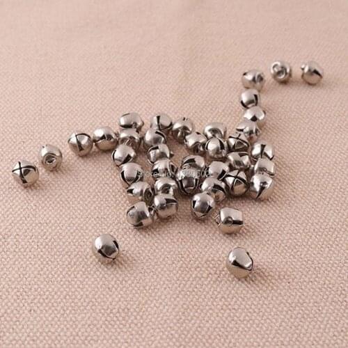 200pcs/lot Small Size silver Color 6mm Loose Beads Jingle bell Ornament DIY Jewelry Christmas Decoration