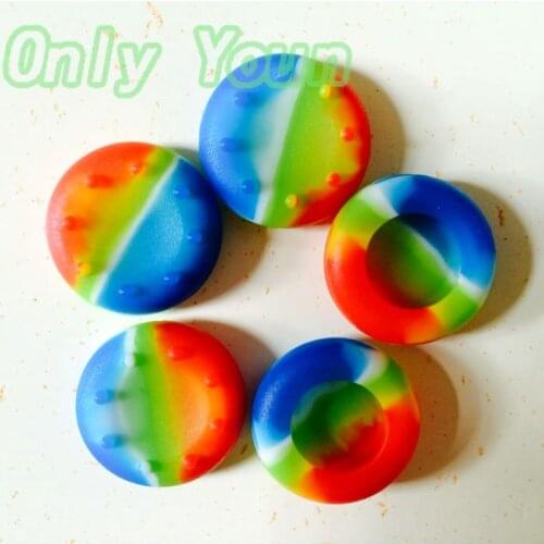 Aipinchun 5Pcs Rubber Silicone Cap Thumbstick Thumb Stick Cover Case Joystick Grip For PS4 PS3 XBOX 360 ONE Controller Mix Color