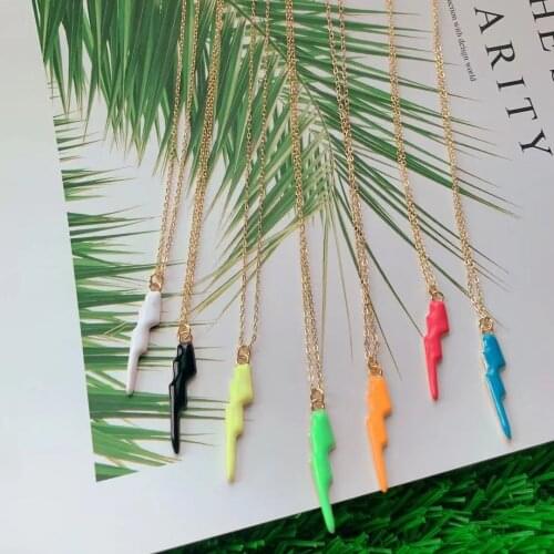 5PCS, Gold Chain Necklace For Women Copper Enamel Necklace Pendants Statement Jewelry Women Gifts