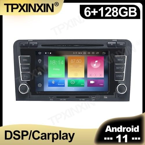 128GB Android 11 Car Radio For Audi A3 2003-2012 S3 2006-2012 RS3 2011 Multimedia Auto Video Player Navigation Stereo GPS 2 din