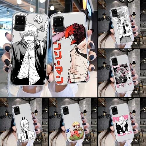 Anime Chainsaw Man Phone Case For Samsung Galaxy Note 4 8 9 10 20 S8 S9 S10 S10E S20 Plus UITRA Ultra transparent silicone