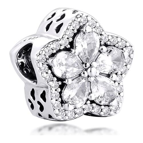 CKK Winter Fit Pandora Bracelets Sparkling Snowflake Pave Charms Silver 925 Original Beads for Jewelry Making Sterling DIY