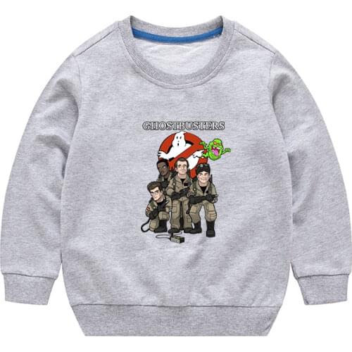 Ghostbusters Childrens Hoodies Sweatshirts Girl Kids White Tshirt Cotton Pullover Tops for Baby Boys Autumn Clothes 4-12 Years