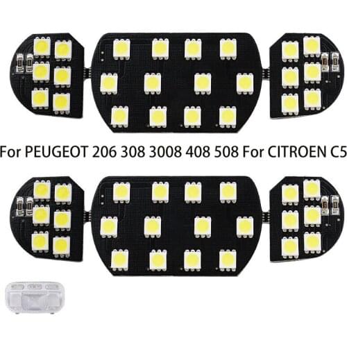 For PEUGEOT 206 308 3008 408 508 For CITROEN C5 Super Bright Led Interior Reading Light Lamp Interior Light 6pcs Per Set