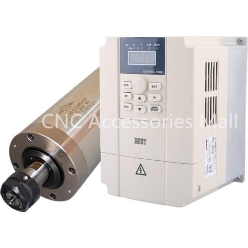 2.2kw water cooled spindle motor ER20 D85mm AC220V & 2.2kw 220v BEST VFD Inverter Variable Frequency Drive