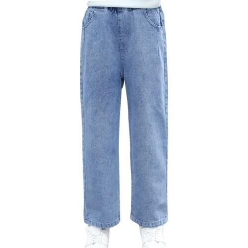 Girls Denim Jeans Solid Color Girls Jeans Casual Style Jeans Kids Spring Autumn Childrens Jeans Clothes 6 8 10 12 14