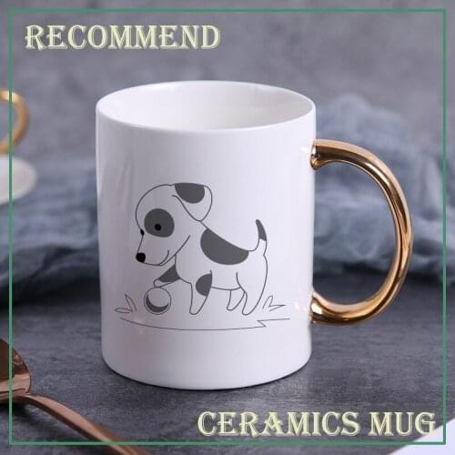 Elegant dog ceramic coffee mug,teacup Office Coffee mugs Milk Cup Ceramic Cup Drinkware gift 400ml KTDW-020