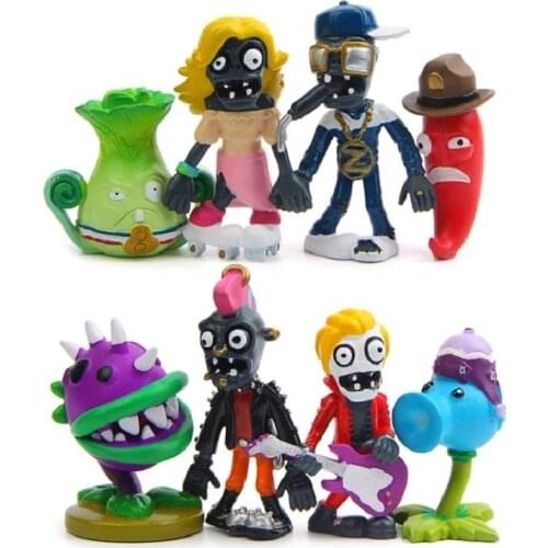 8pcs/lot Plants vs Zombies Figures Toys PVZ Bonk Choy Jalapeno Chomper Neon Mixtape Tour PVC Action Figure Model Toy Kids Gifts