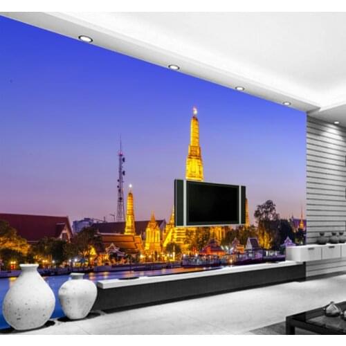 Custom background wall Thai Royal Palace Golden Tower Building TV Living Room Bedroom Background Wallpaper 3d wallpaper wall for