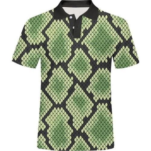 IFPD EU Size Fashion Polo T Shirts Mens Fashion 3D Polo Shirt Printing Snake Scale Streetwear Plus Size 6XL Attire Mans Shirts