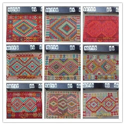 Kilim runner natural genuine wool hand stitched Afghan for living gc131Afghan03yg22